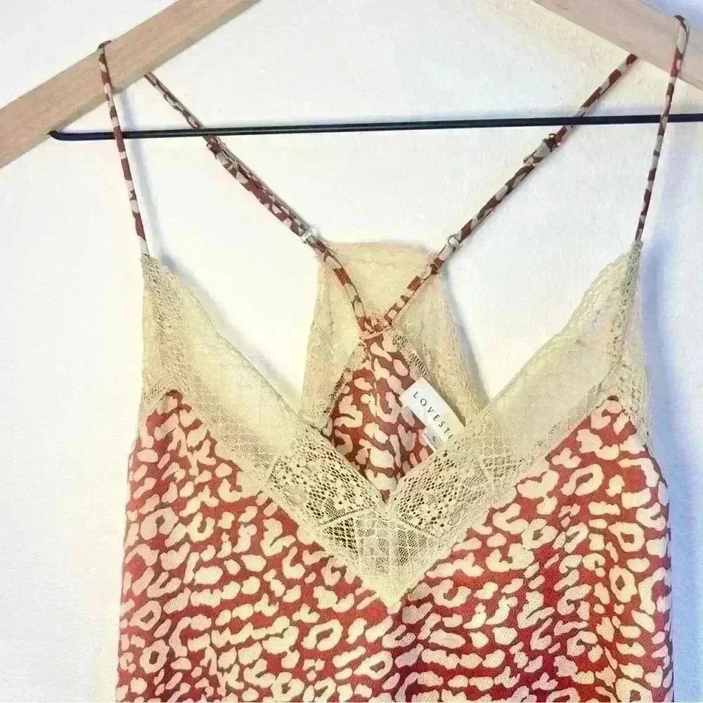 Lovestitch Rust Leopard Print With Lace Camisole … - image 5